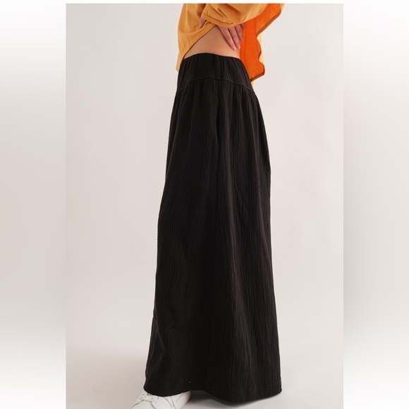 31 Gauze Shirring Detailed Wide Pants - Picture 3 of 6